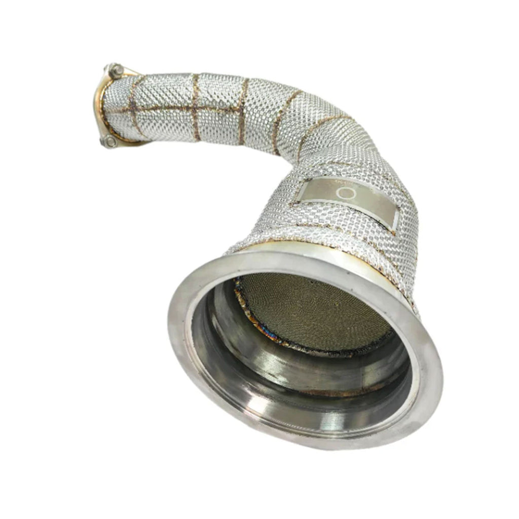 High Flow Catted 304 Stainless Exhaust Downpipe for Audi Q8 3.0T - Bull Boost Performance