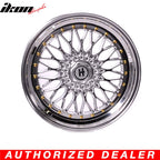 19x9.5 Hayame Wheel Rim Full Platinum & Gold Rivets 5x114.3 5x100 x4