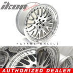 18x8.5in Hayame Wheels Silver Machine Lip & Chrome Rivets 5x100 x4