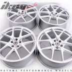 19x9.5 Hayame Wheel Rims Machine Face Silver Lip 5x120 Squared x4