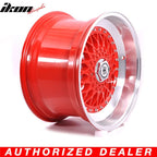 17in Hayame Red Face Red Machine Lip Chrome Rivets Wheel Rims
