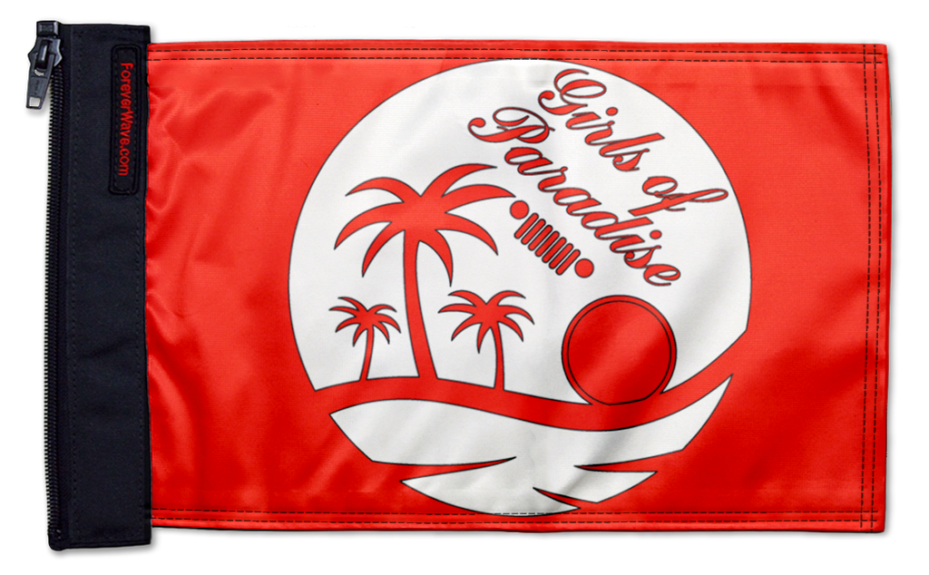 Girls Of Paradise 12"x18" Forever Wave Flag for Jeep Wrangler JKU 4-Door 2007-2018