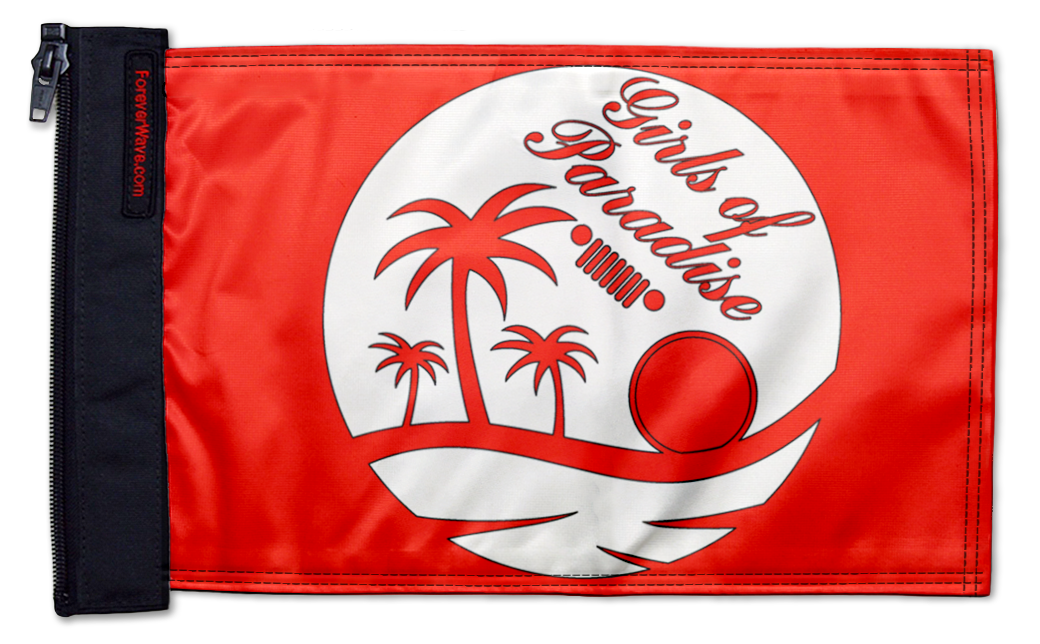 Girls Of Paradise 12"x18" Forever Wave Flag for Jeep Wrangler JKU 4-Door 2007-2018
