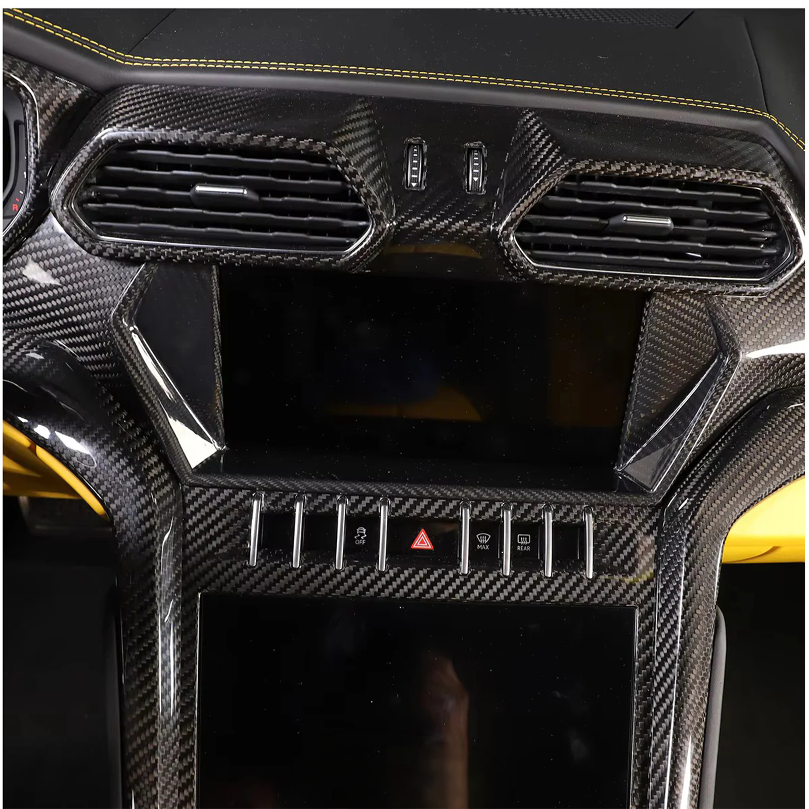 Dry Carbon Fiber Interior Center Screen Trim Cover for Lamborghini Urus - Bull Boost Performance