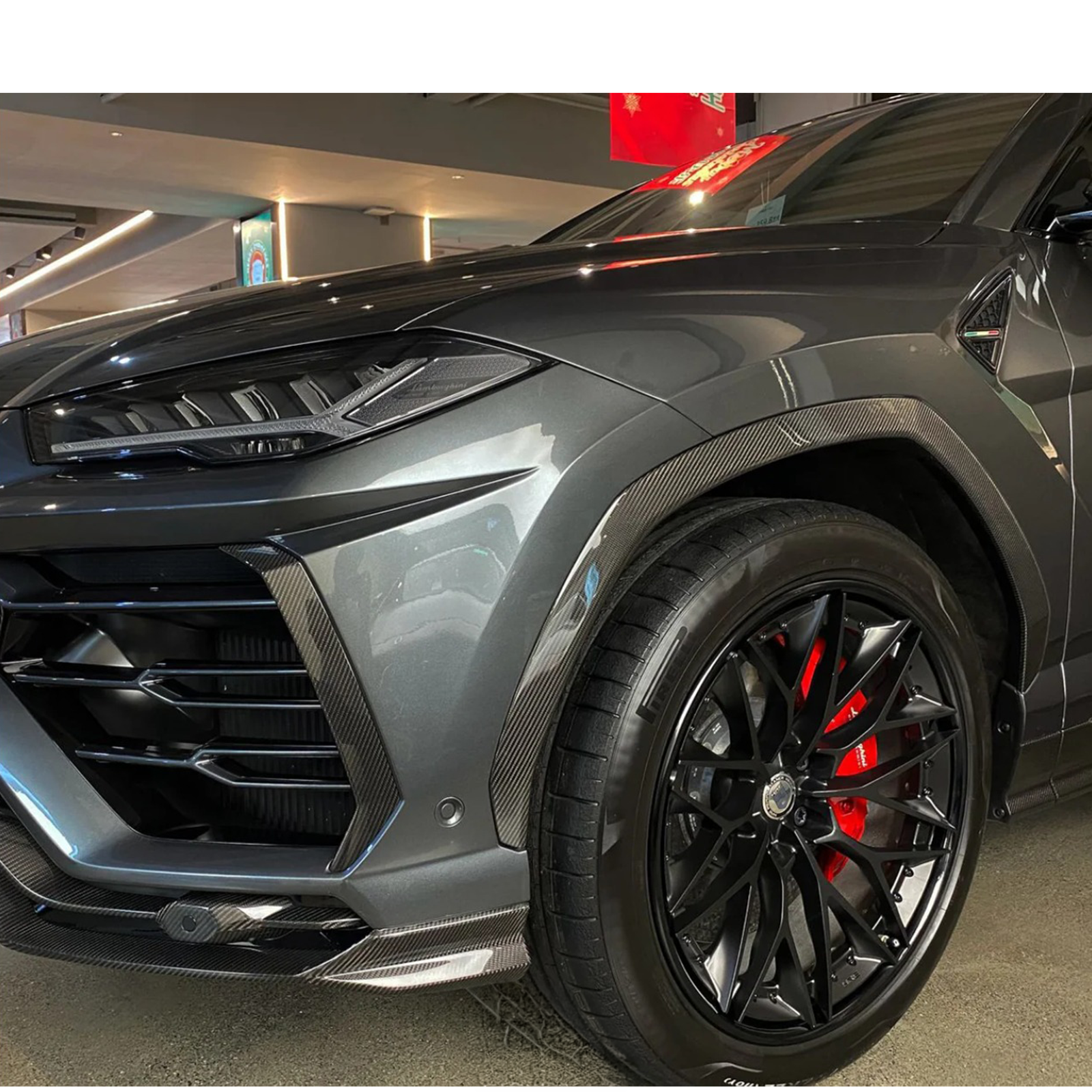 TC Style Carbon Fiber Fender Flare 3M Trim for Lamborghini Urus Overlay - Bull Boost Performance