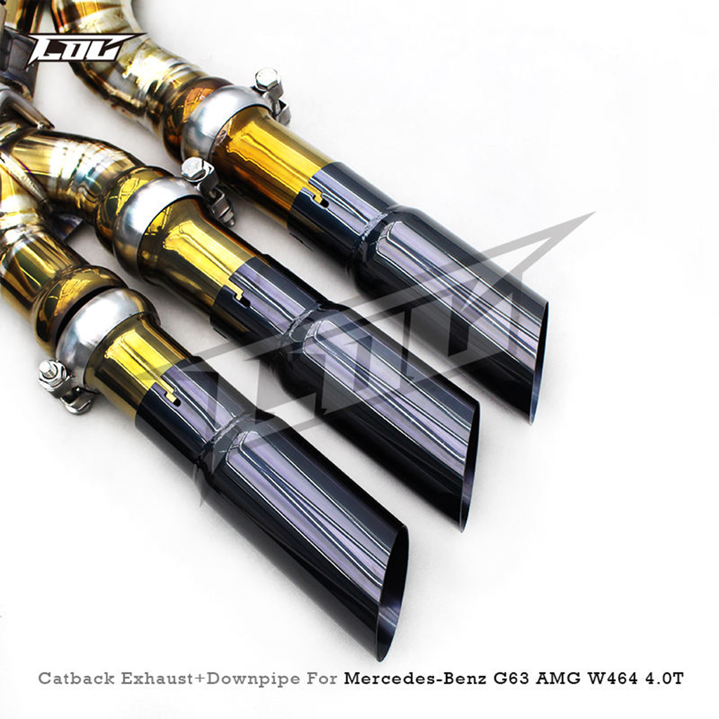 Titanium Catback Exhaust System Downpipes for Mercedes Benz G500 G550 W463 - Bull Boost Performance