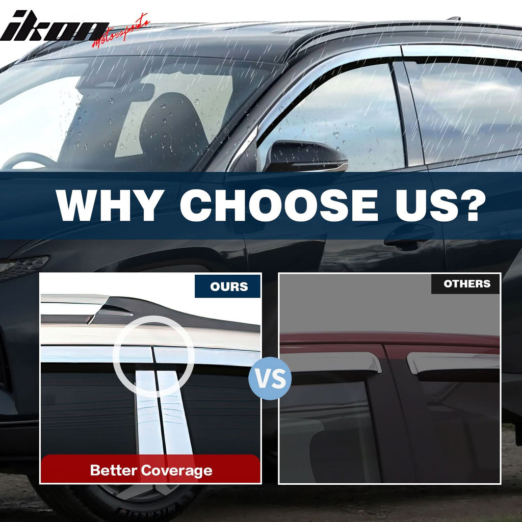 2010-2022 Lexus GX460 Window Visor ABS Dark Smoke Sun Rain Guard 6PC