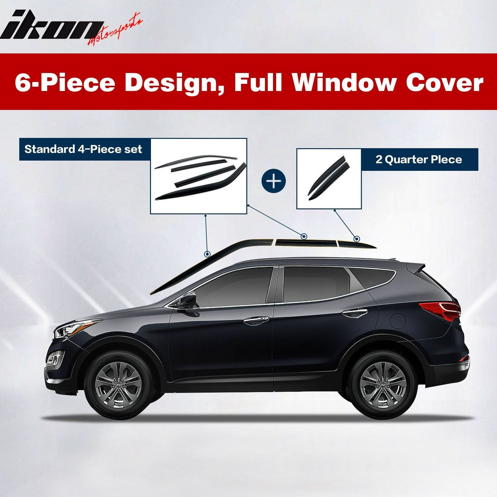 2010-2022 Lexus GX460 Window Visor ABS Dark Smoke Sun Rain Guard 6PC