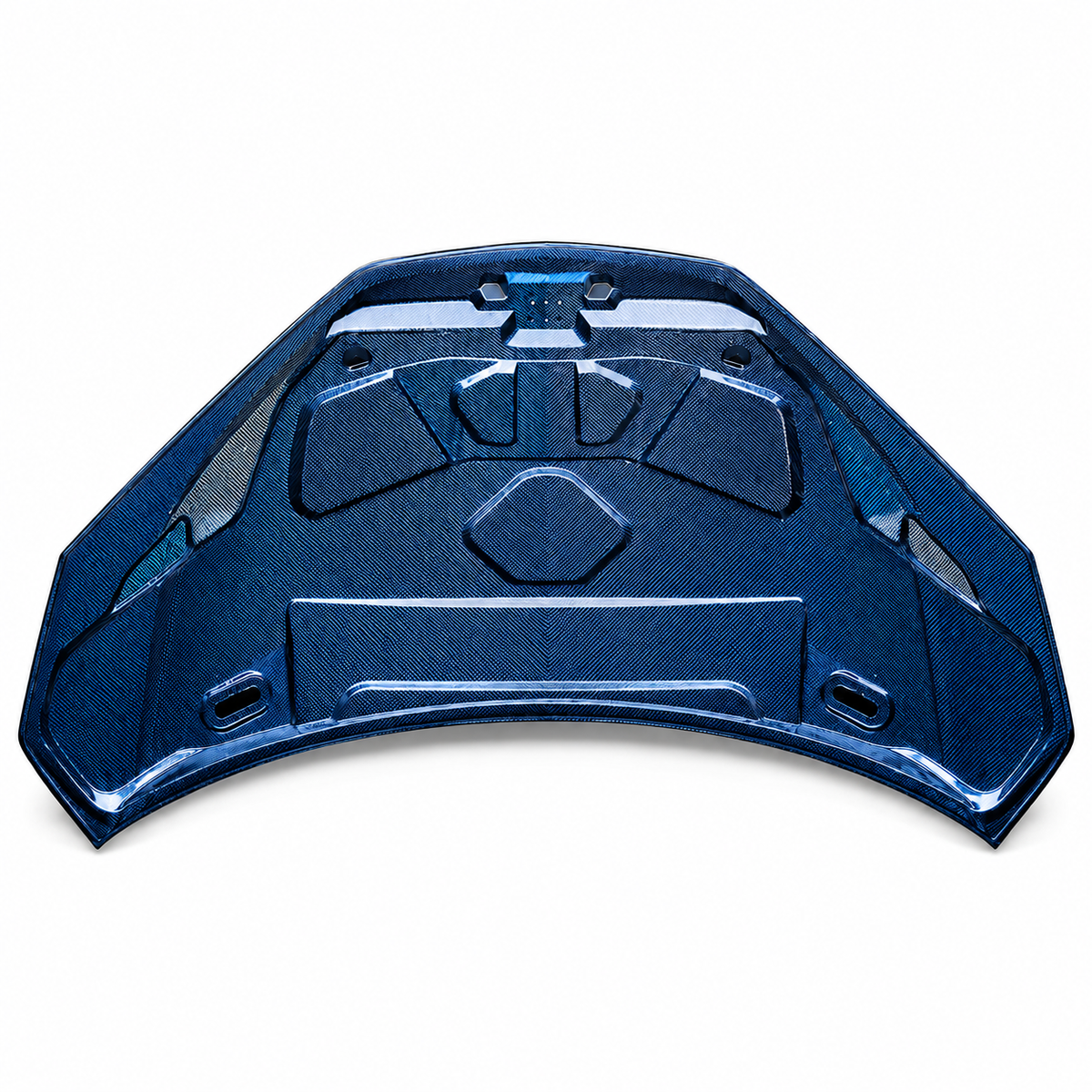 Aggressive Clear Blue Dry Carbon Fiber Hood for Lamborghini Revuelto by Stratec Systems