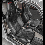 Universal Black Racing Seat with Dual Sliders PU Carbon Leather