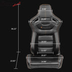 Universal Reclinable Left Driver Side Racing Seat Dual Slider