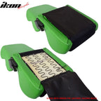 Universal Black Green Racing Seats PVC Leather Suede