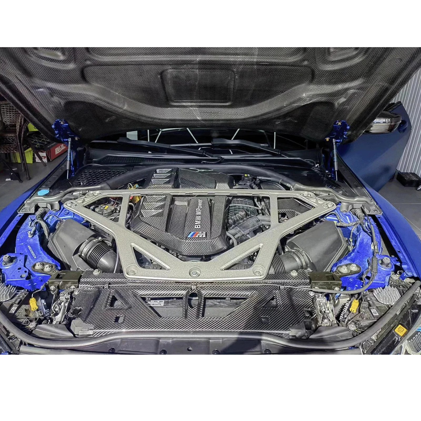 Forged Carbon Fiber Engine Bay Cover Kit for BMW G80 G81 M3 G82 G83 M4 - Bull Boost Performance