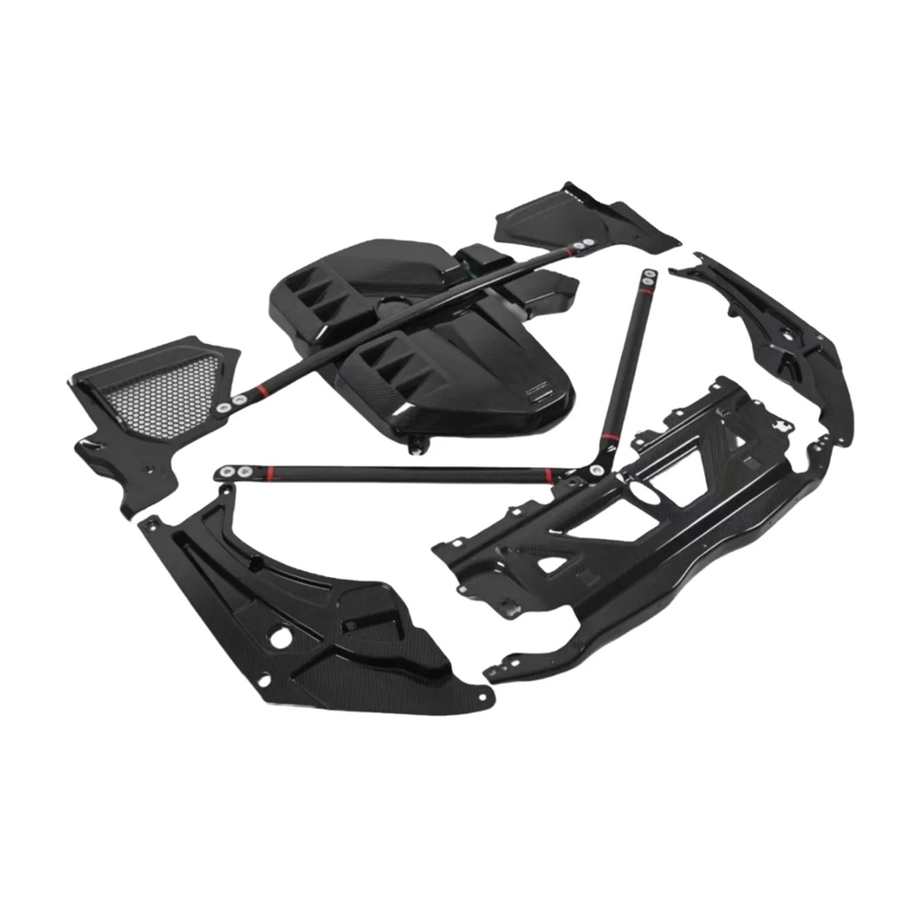 Dry Carbon Fiber Full Engine Bay Cover Kit for BMW G80 M3 G82 M4 - Bull Boost Performance