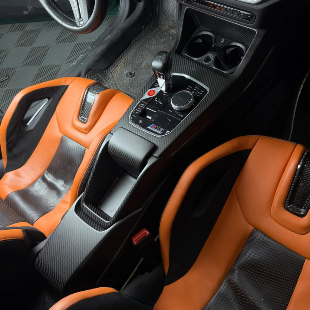 Carbon Fiber CSL Style Center Console Control Panel for BMW G87 M2 G80 M3 G82 M - Bull Boost Performance