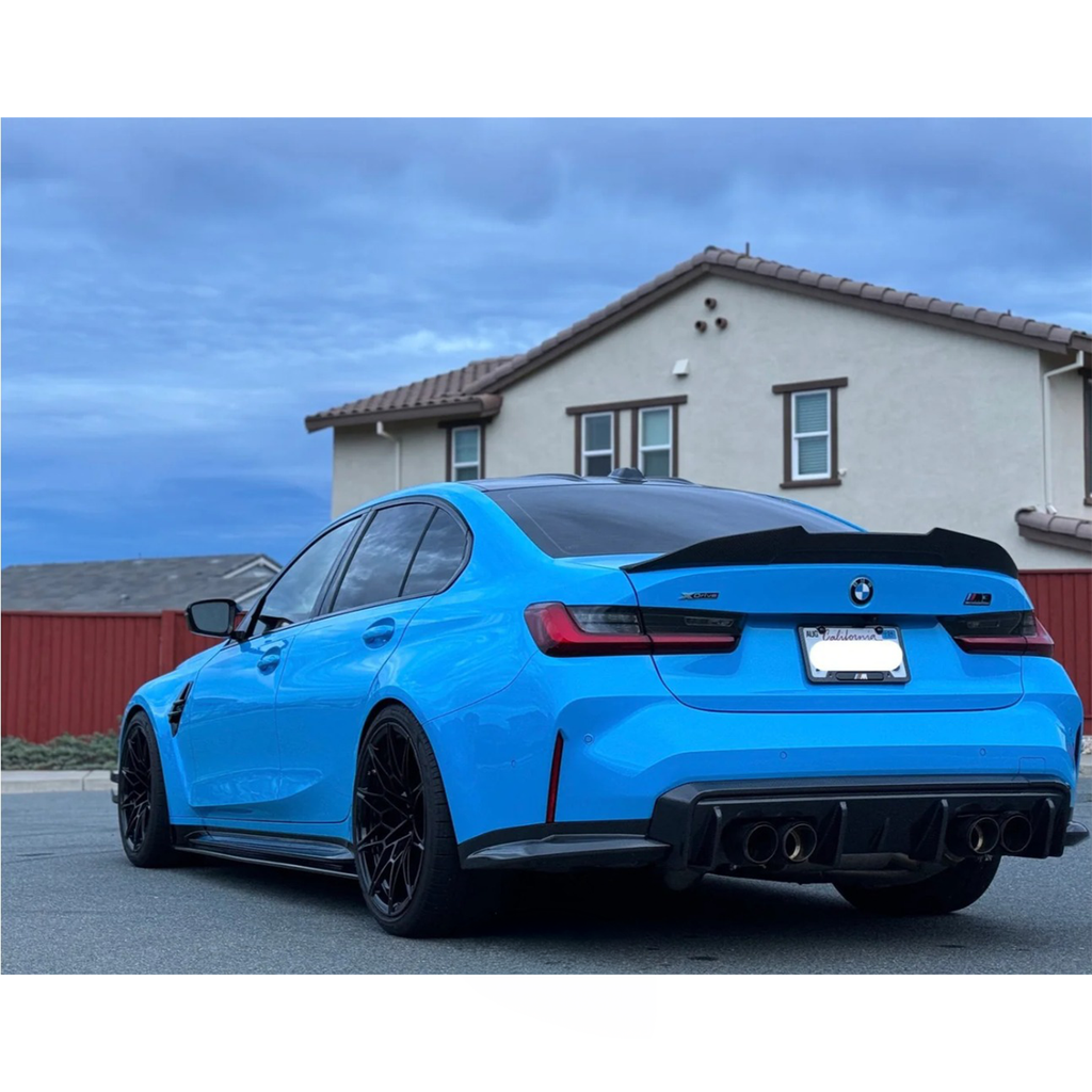 Carbon Fiber 3D Style Rear Diffuser Corner Extensions for BMW G80 M3 G82 M4 - Bull Boost Performance