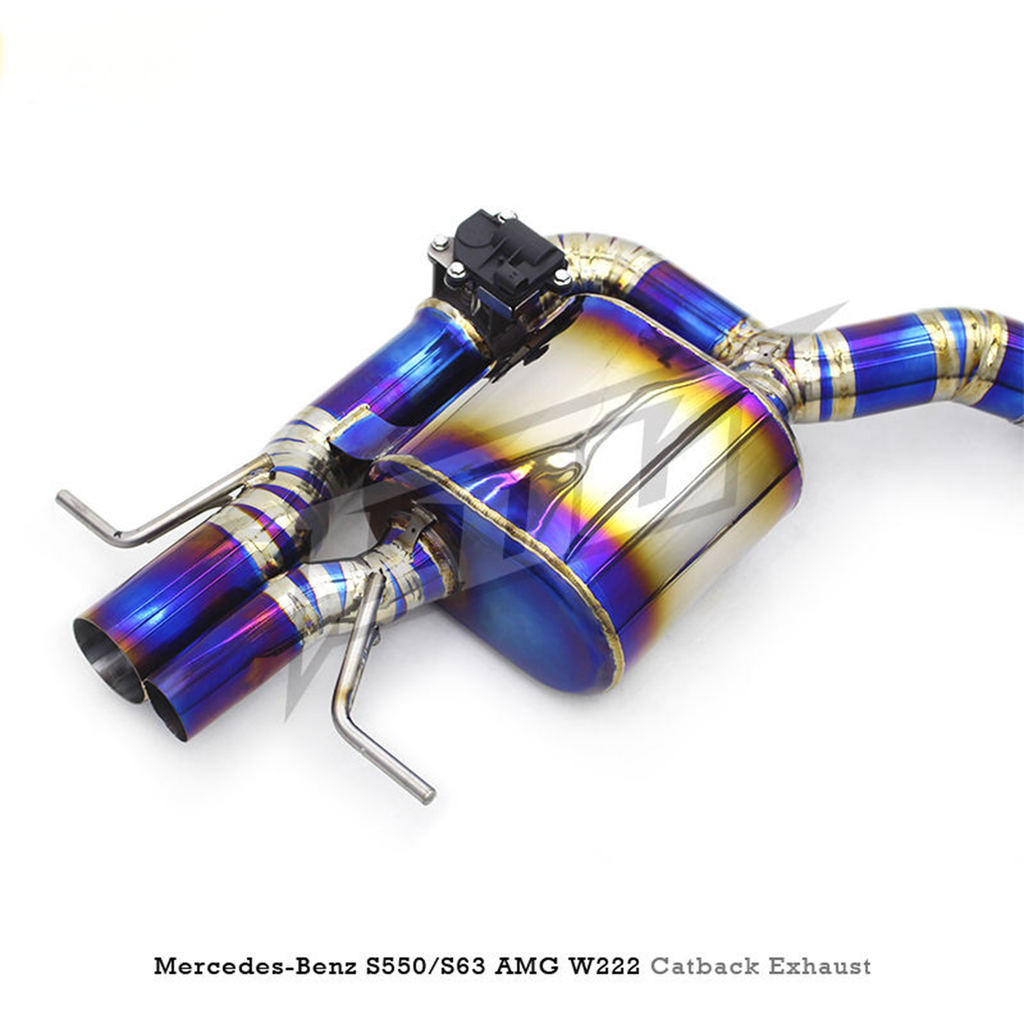 Titanium Valved Catback Exhaust System for Mercedes Benz S550 S500 S63 AMG W222 4.7T 5.5T - Bull Boost Performance