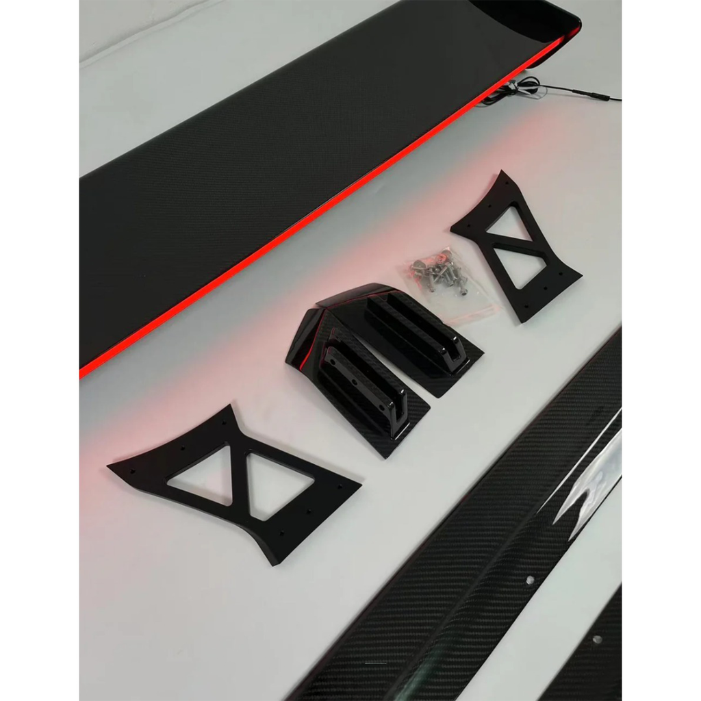 Prepreg Carbon Fiber Wing w/ LED for BMW G80 M3 G82 M4 G87 M2 - Bull Boost Performance