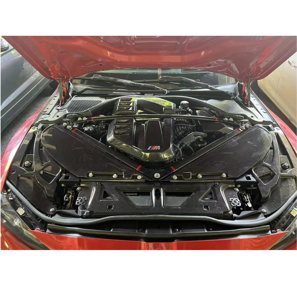Dry Carbon Fiber Full Engine Bay Cover Kit for BMW G80 M3 G82 M4 - Bull Boost Performance