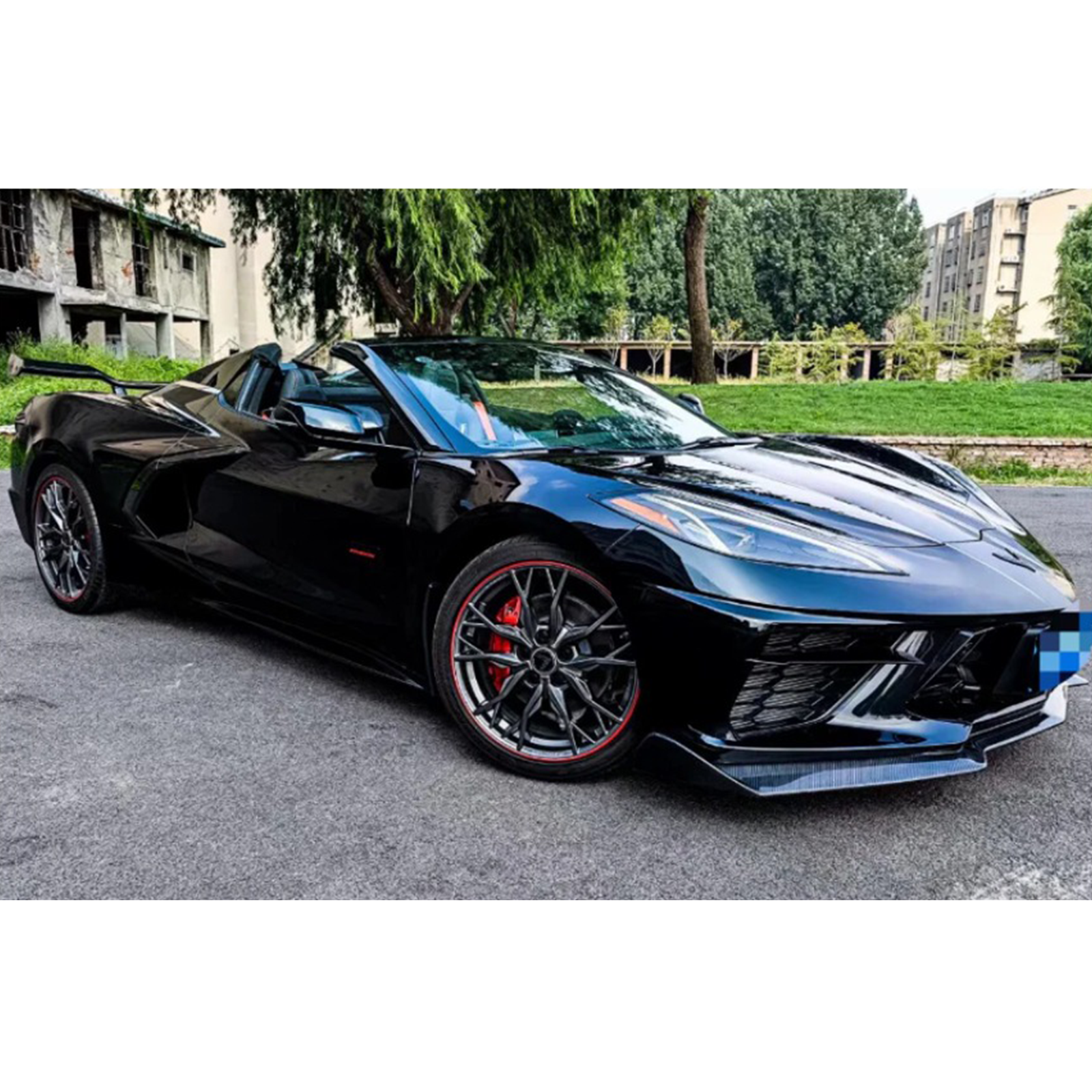 Dry Carbon Fiber Front Splitter Lip for Chevrolet Corvette C8 Z51 - Bull Boost Performance