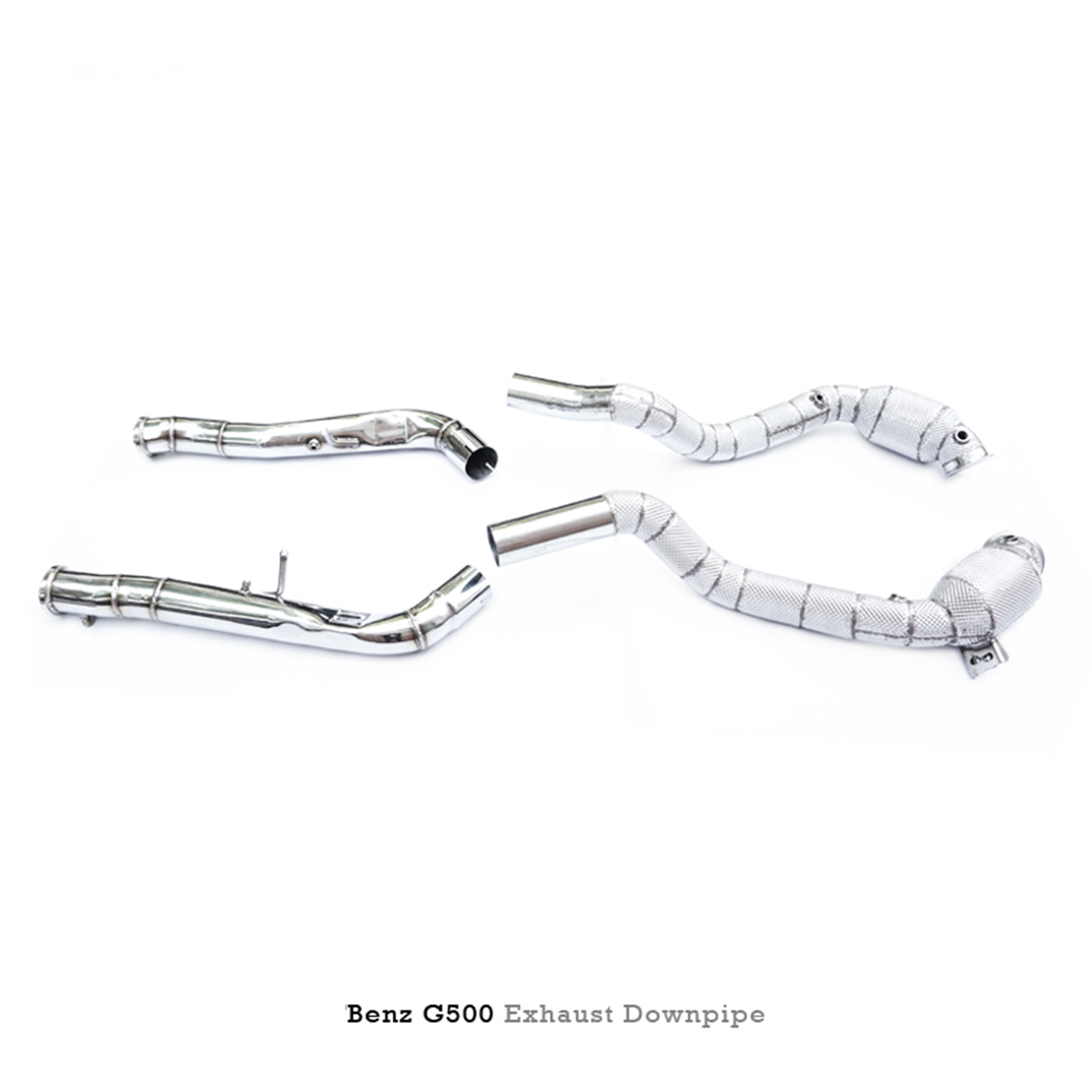 High Flow Catted T304 Stainless Downpipe for Mercedes Benz G500 W463A 4.0T - Bull Boost Performance
