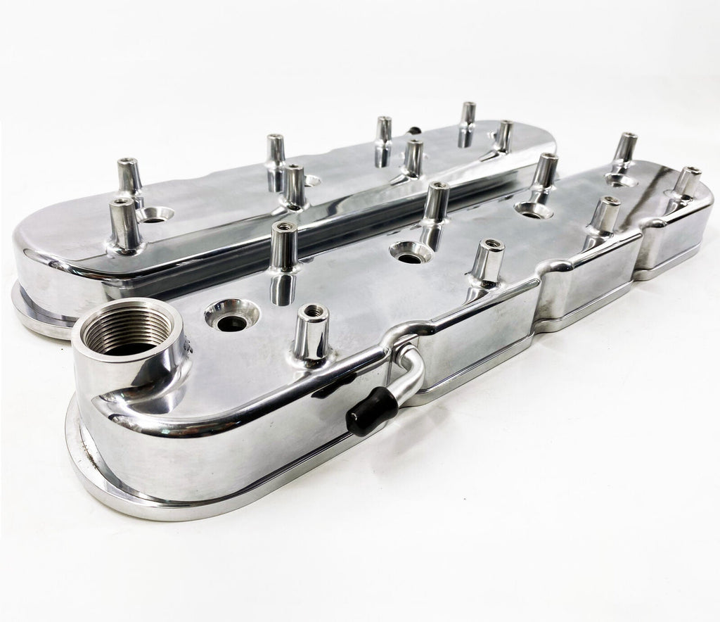 LS Cast Aluminum Tall Valve Covers for LS1 LS2 LS3 LS6 5.3 6.0 Polished - Bull Boost Performance