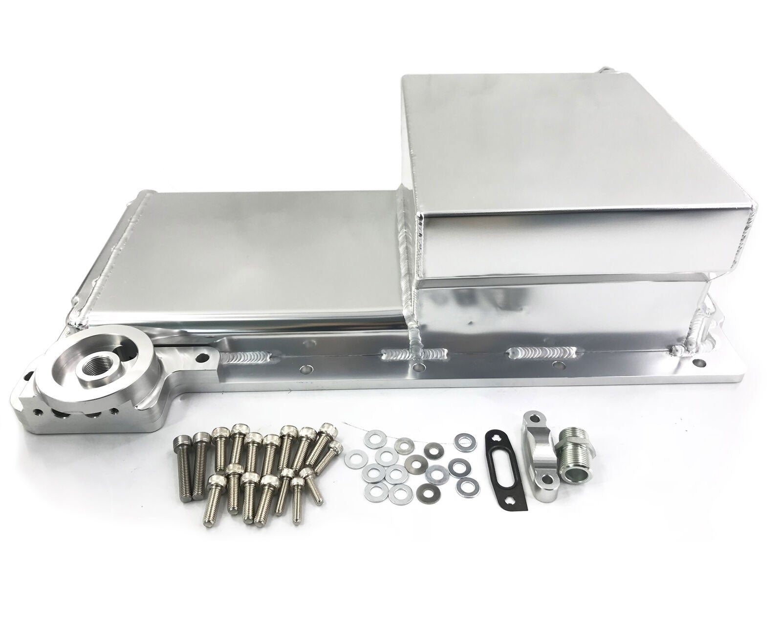 Racing Front Sump Aluminum LS1 LS2 LS6 Oil Pan w/billet Oil Filter Adapter - Bull Boost Performance