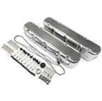 Aluminum finned Valve Covers w/ Coil Mounts & Cover for LS Engine Polished - Bull Boost Performance
