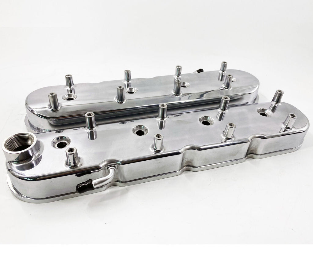 LS Cast Aluminum Tall Valve Covers for LS1 LS2 LS3 LS6 5.3 6.0 Polished - Bull Boost Performance