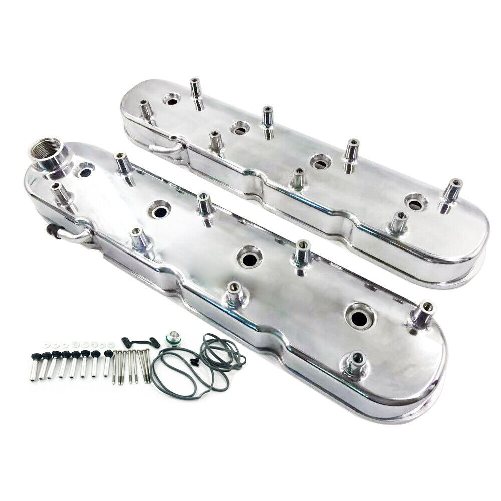 LS Cast Aluminum Tall Valve Covers for LS1 LS2 LS3 LS6 5.3 6.0 Polished - Bull Boost Performance