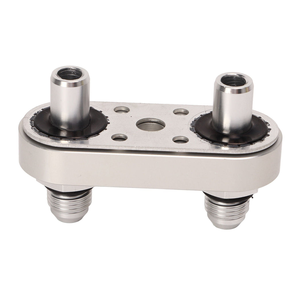 Transmission Cooler Line Adapter Plate with Gasket and 6AN Fittings Compatible with 6L80E 6L90E 8L90E Oil Seal Line Connector for Braided Hose Set - Bull Boost Performance