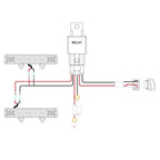 LED LIGHT BAR WIRING HARNESS KIT (2 LEADS 16AWG) WITH FUSE 12V 40A RELAY 3/4" ON/OFF SWITCH By Gatekeeper Off-Road