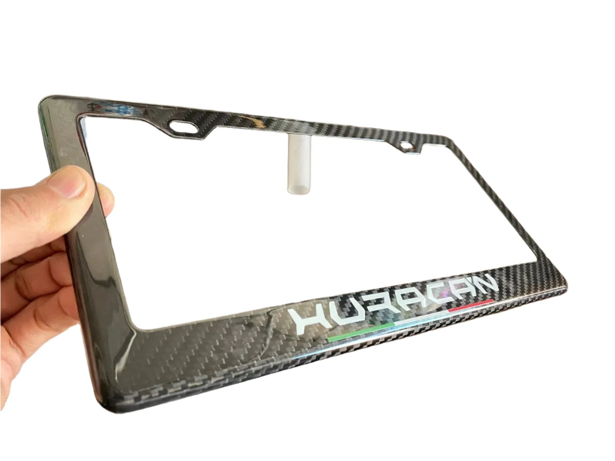 Carbon Fiber License Plate Frame V2 - Lamborghini Huracan