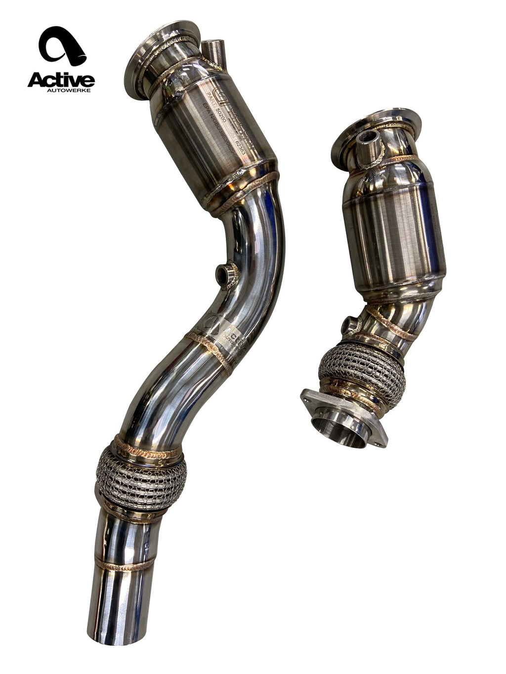 Active Autowerke F8x BMW S55 M2C / M3 / M4 Downpipes w Active AFlow Cats