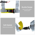 Universal Gray 4 Point Buckle Racing Seat Belt Harness Nylon