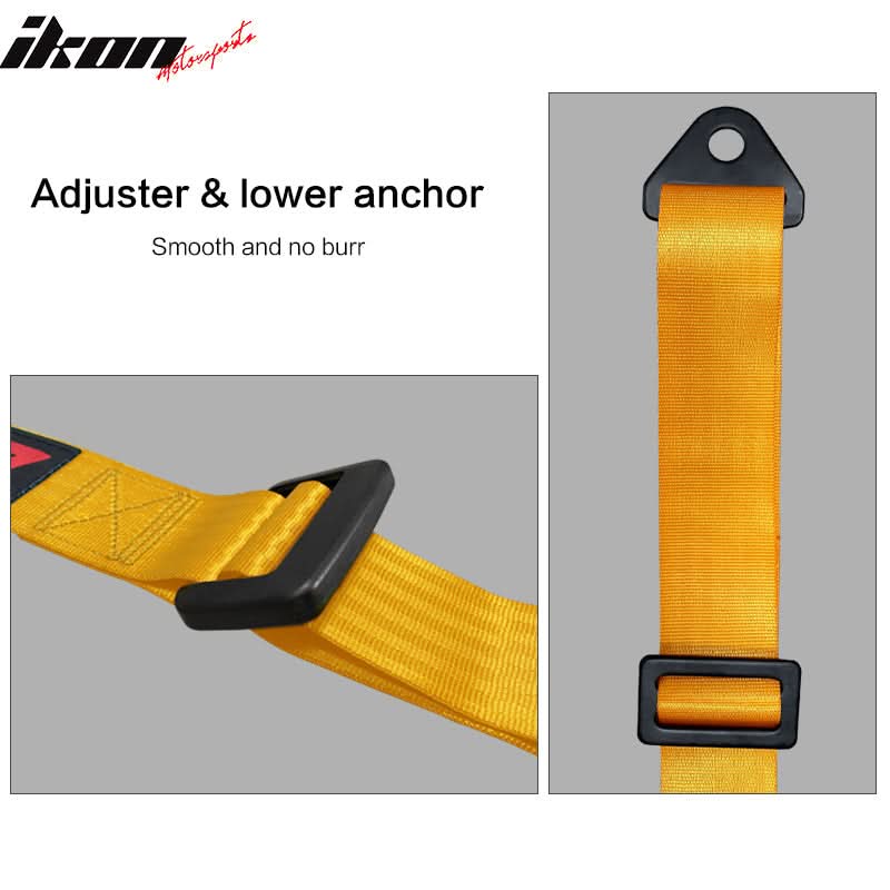 Universal Orange 2" 4 Point Buckle Racing Seat Belt Harness Nylon