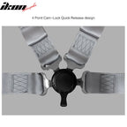 Universal 4 Point Cam-Lock Gray Racing Harness Seat Belt Nylon