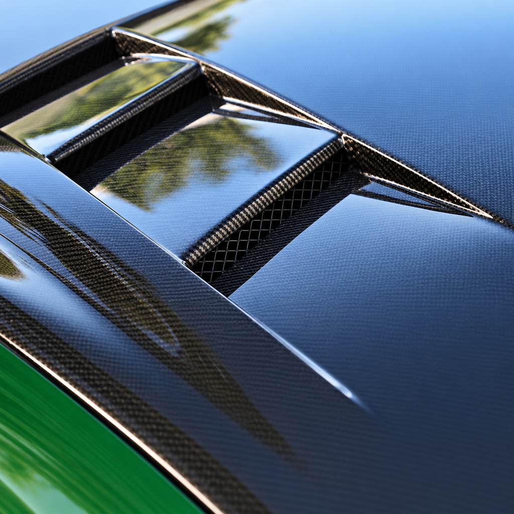 Carbon Fiber Vented Engine Hood for Lexus RC by Stratec Systems