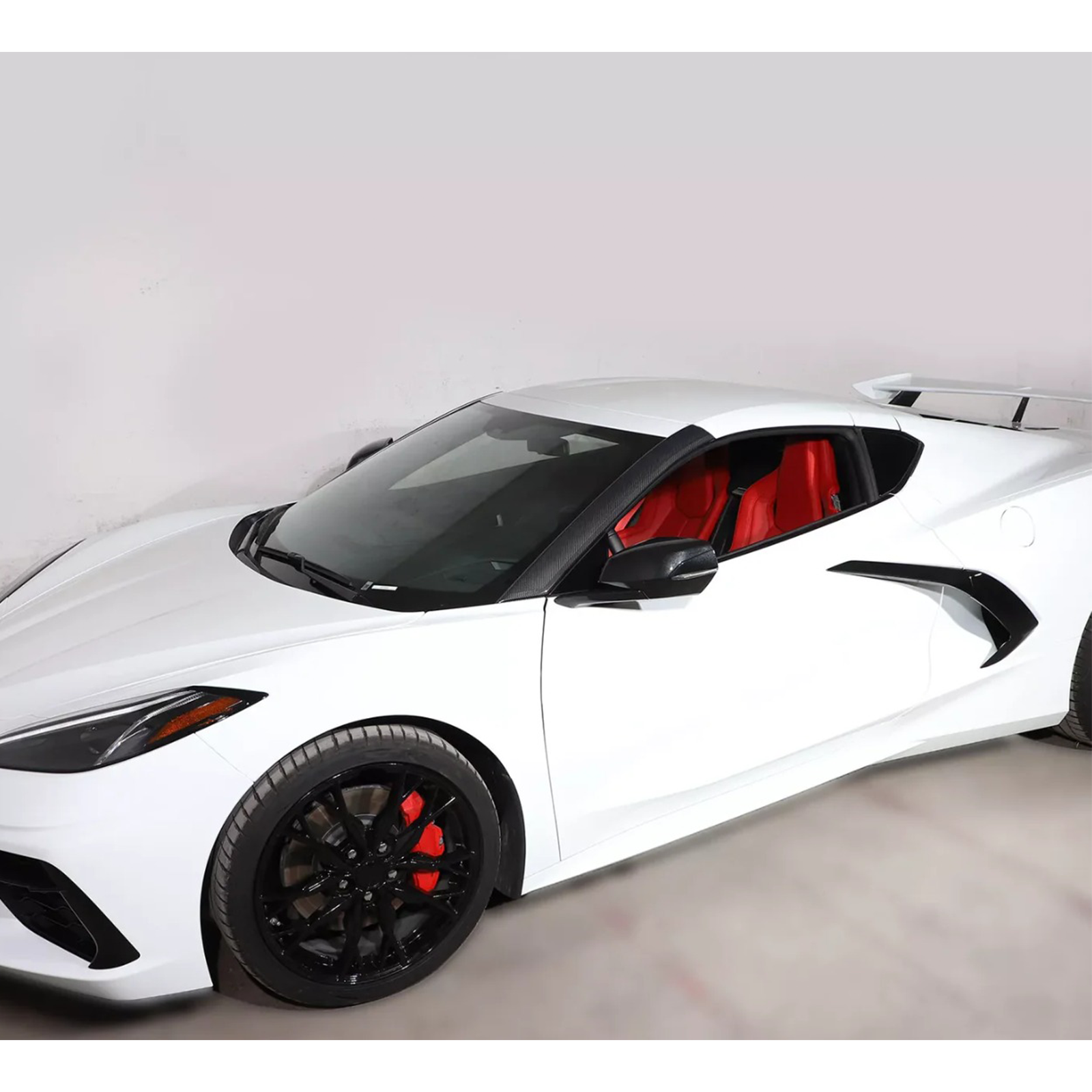 Dry Carbon Fiber A‑Pillar Cover Trim for Chevrolet Corvette C8 - Bull Boost Performance