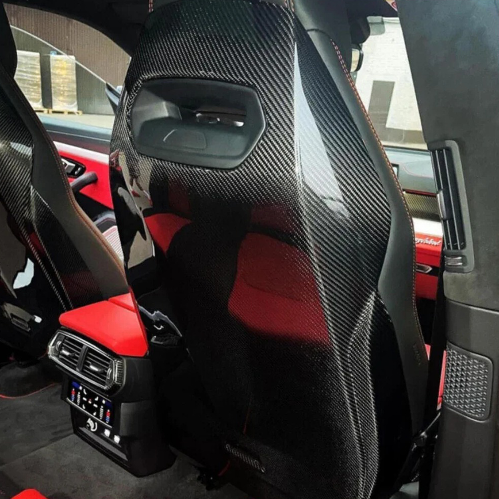Dry Carbon Fiber Rear Back Seat Cover for Lamborghini Urus - Bull Boost Performance