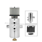 AN10 Silver Polished Aluminum Oil Catch Can Reservoir Tank W/ Breather Filter Baffled - Bull Boost Performance