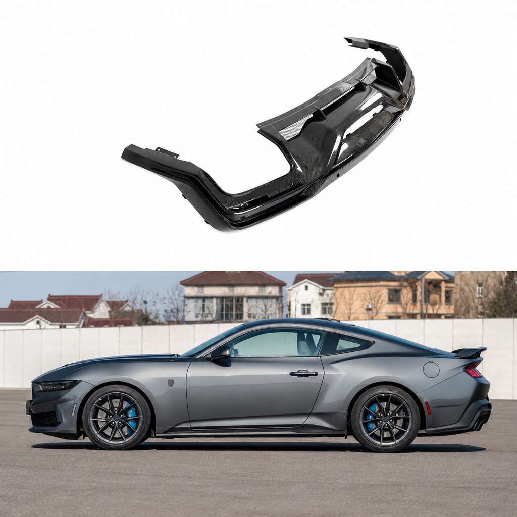 Dry Carbon Fiber Rear Bumper Diffuser for Ford Mustang Dark Horse by Stratec Systems