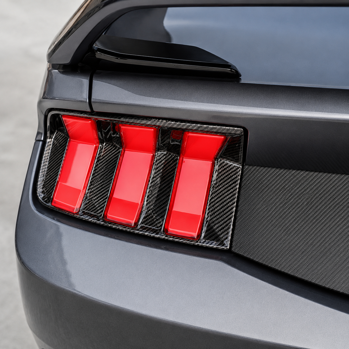 Dry Carbon Fiber Tail Light Trim for Ford Mustang by Stratec Systems