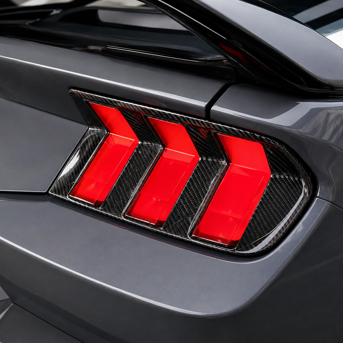 Dry Carbon Fiber Tail Light Trim for Ford Mustang by Stratec Systems