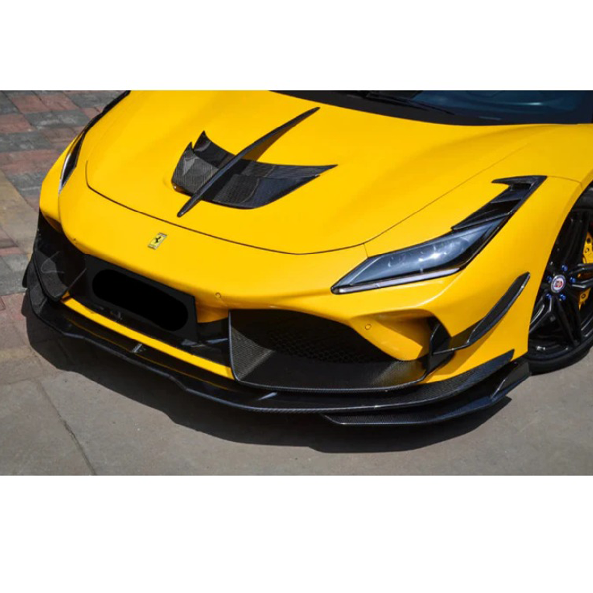 Carbon Fiber Engine Hood Bonnet Trim for Ferrari F8 Tributo Spider by Stratec Systems