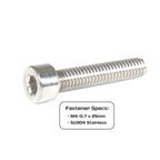 ZSPEC M4-0.7x25mm Socket-Cap SHSC Fasteners, Stainless, 10-Pack