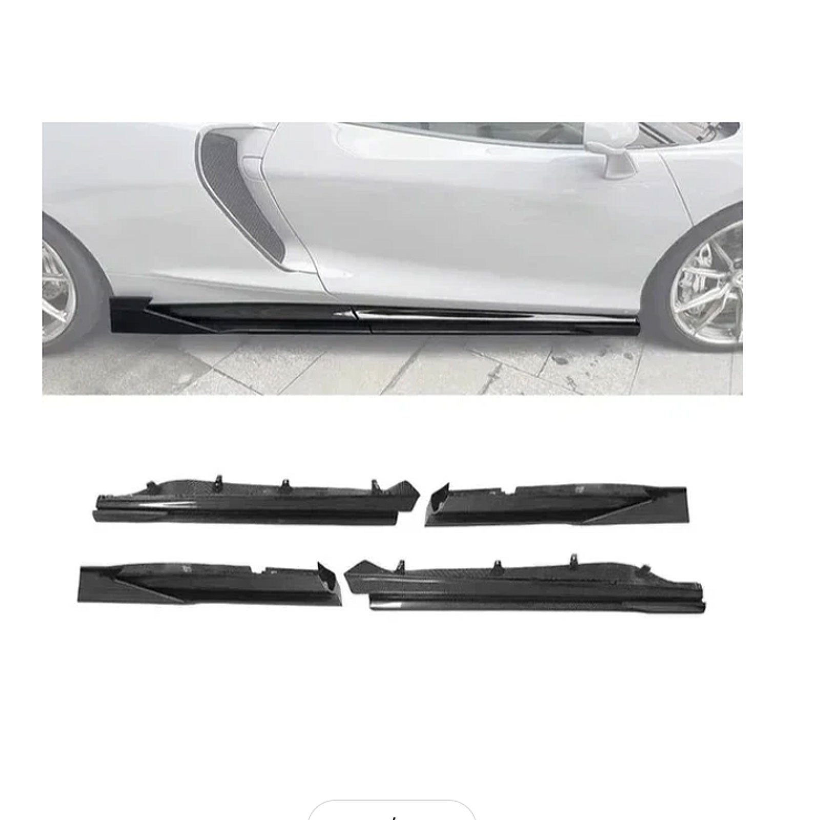 MWD Style Carbon Fiber Side Skirt Extension for McLaren GT - Bull Boost Performance