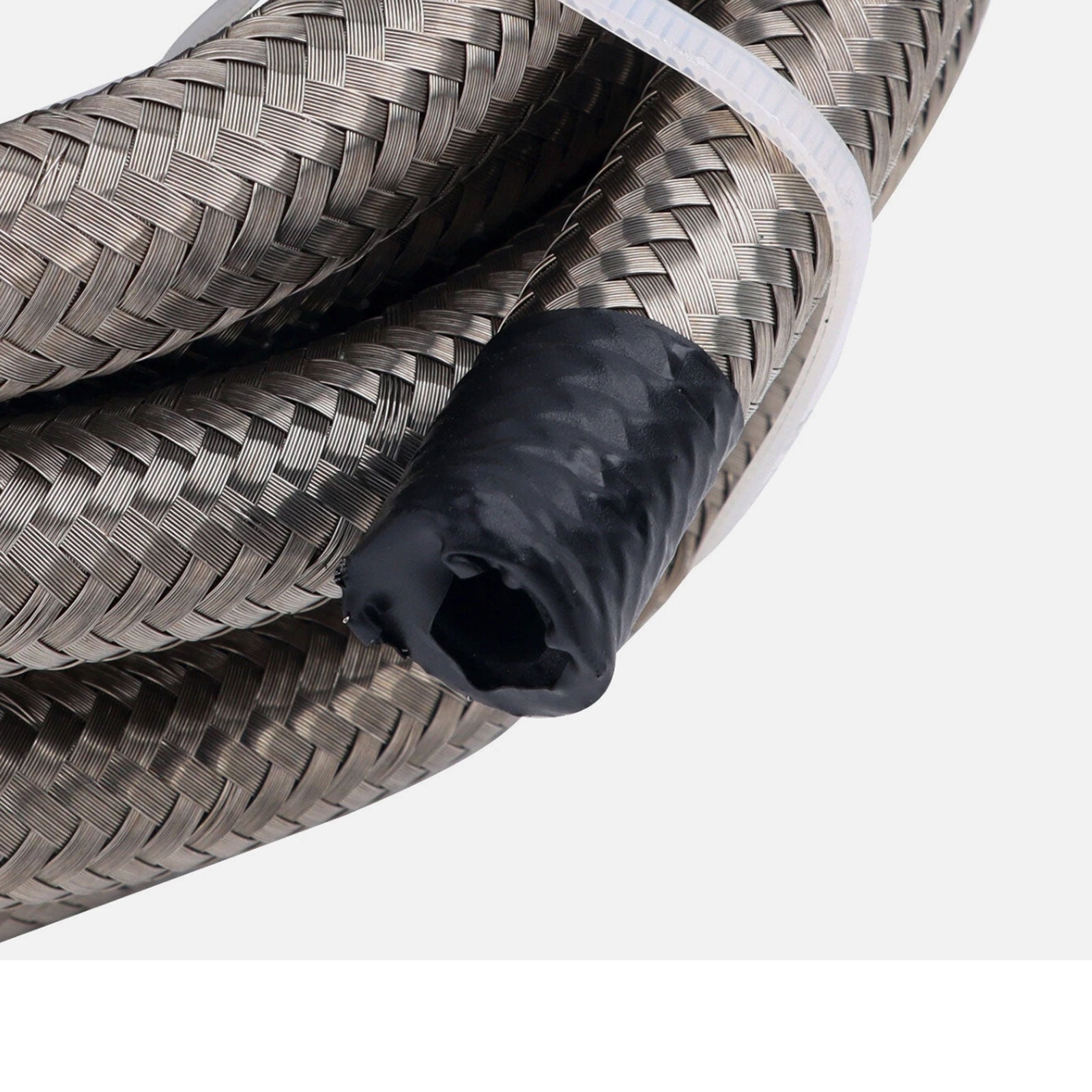 10AN/8AN/6AN Fitting Stainless Steel Braided Oil Fuel Hose Line Kit 5Feet Silver - Bull Boost Performance