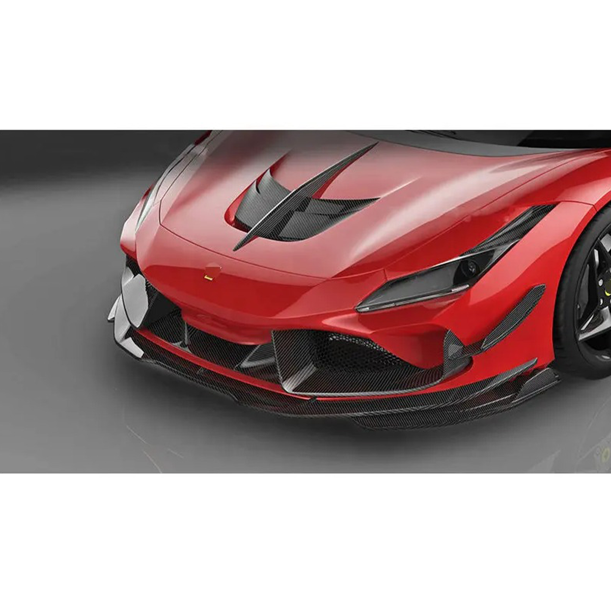 Carbon Fiber Front Splitter Lip for Ferrari F8 Tributo Spider by Stratec Systems