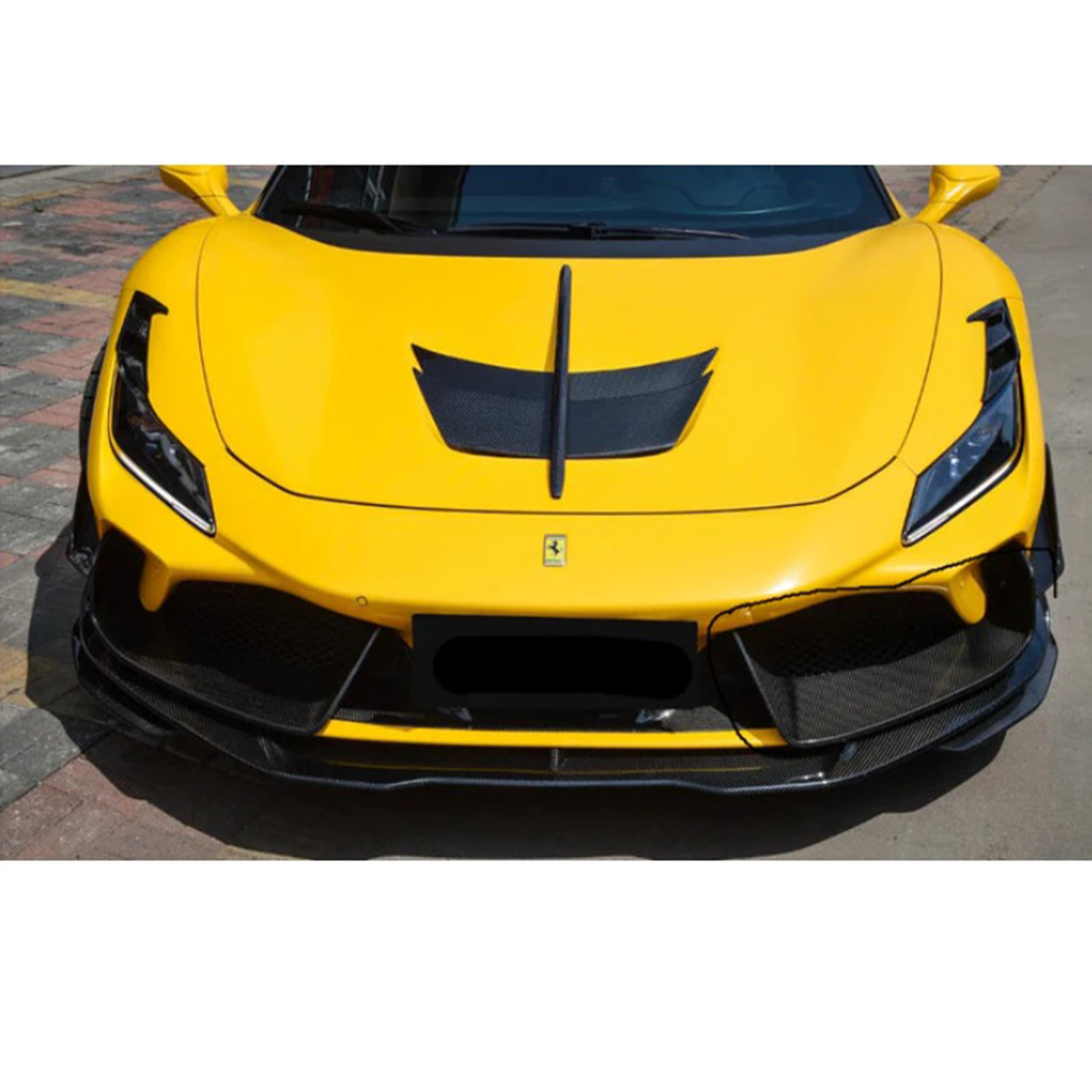 Carbon Fiber Engine Hood Bonnet Trim for Ferrari F8 Tributo Spider by Stratec Systems